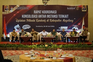 Rakor Konsolidasi antar Instansi Terkait Ciptakan Pilkada kondusif di Kabupaten Magelang